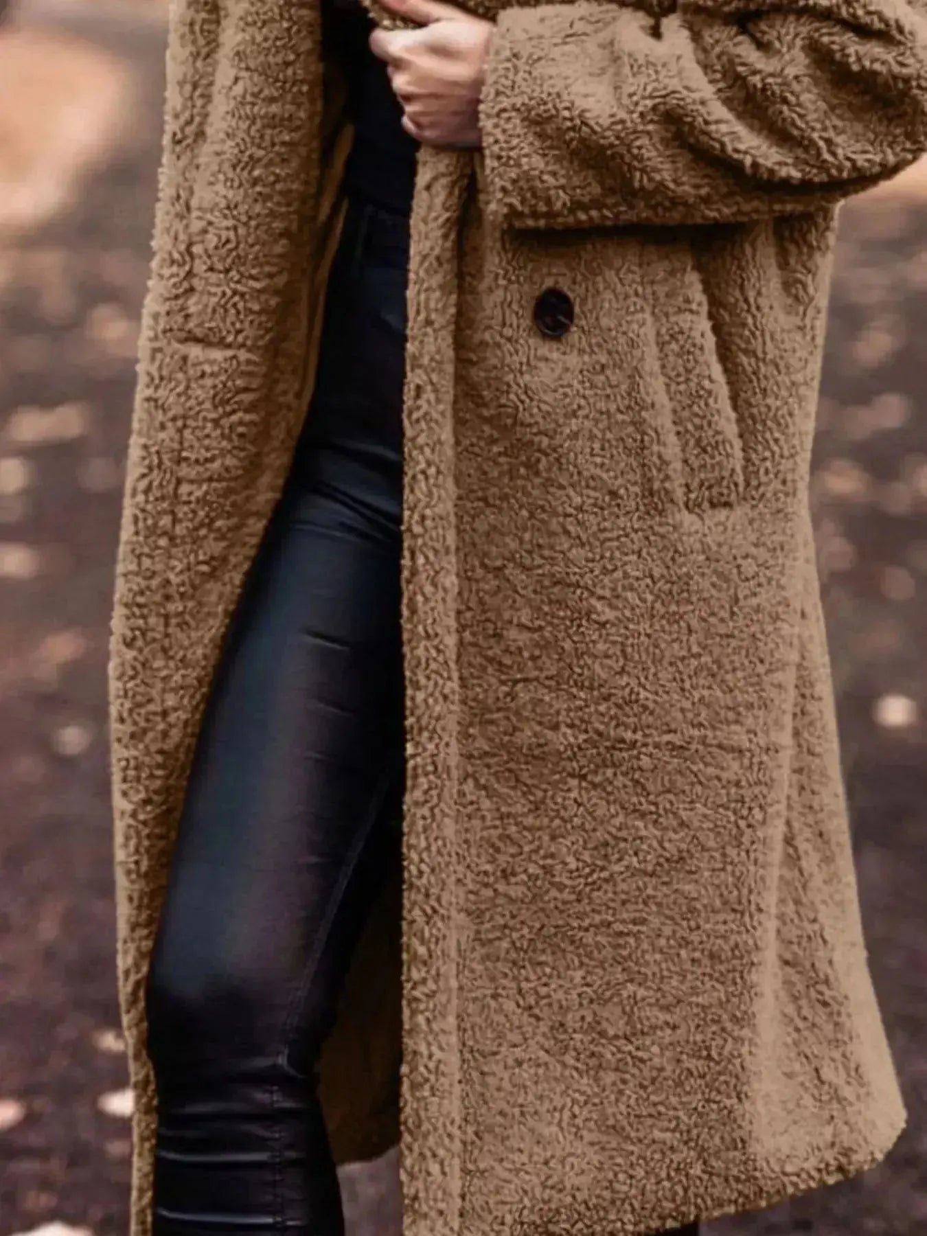 Lightweight teddy bear longline hooded jacket by Plush Fashion Hub with soft plush exterior and cozy design.