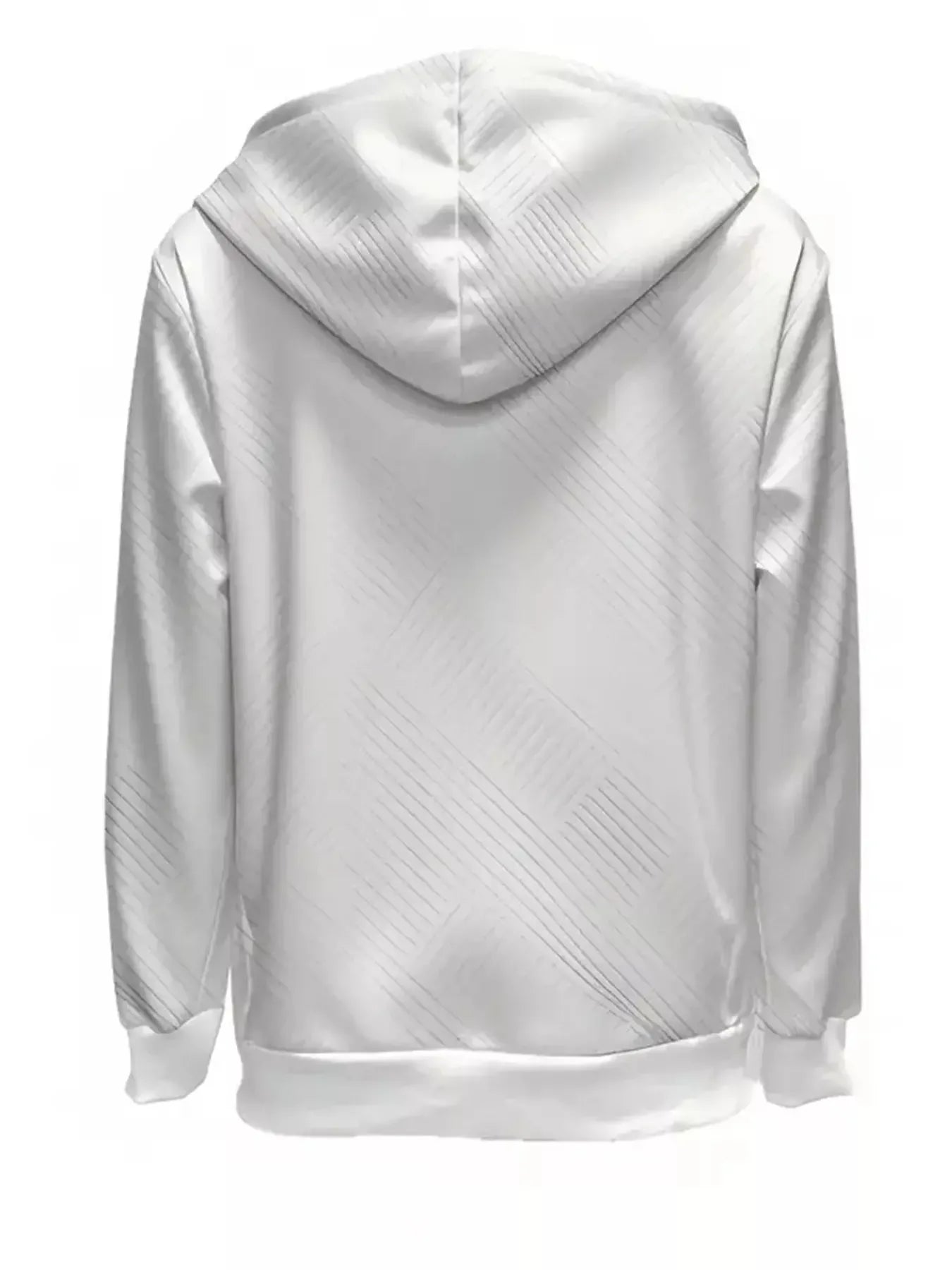 Texture Zip-Up Hoodie with Drawstring - Plush Fashion Hub