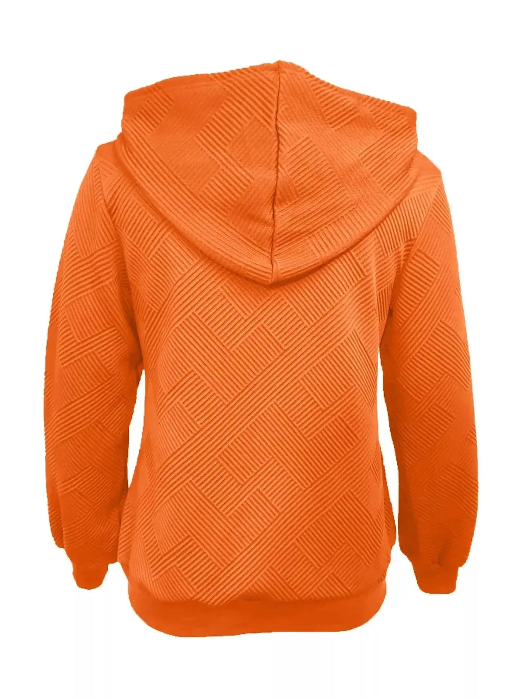 Women's textured zip-up hoodie with adjustable drawstring by Plush Fashion Hub, featuring a cozy, stylish design and soft fabric.