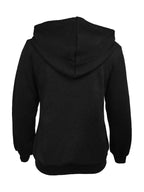 Women's textured zip-up hoodie with adjustable drawstring from Plush Fashion Hub, featuring a cozy, stylish design.