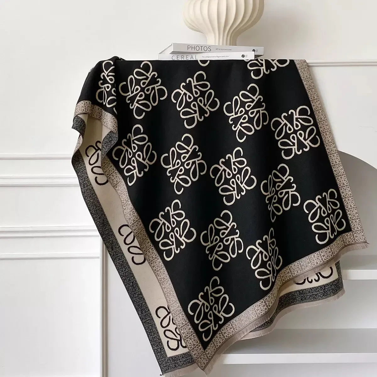 Textured Raw Hem Winter Scarf - Cozy Essential - Plush Fashion Hub