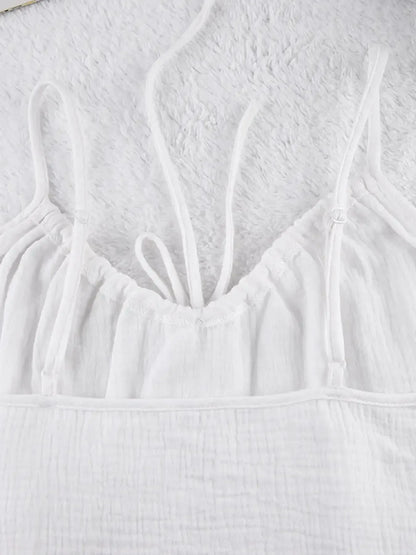 Tie Front Cami and Shorts Lounge Set - Plush Fashion Hub