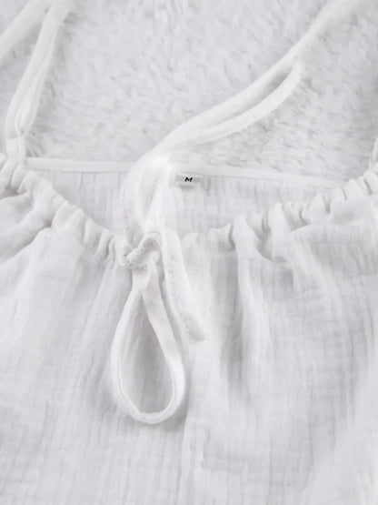 Tie Front Cami and Shorts Lounge Set - Plush Fashion Hub