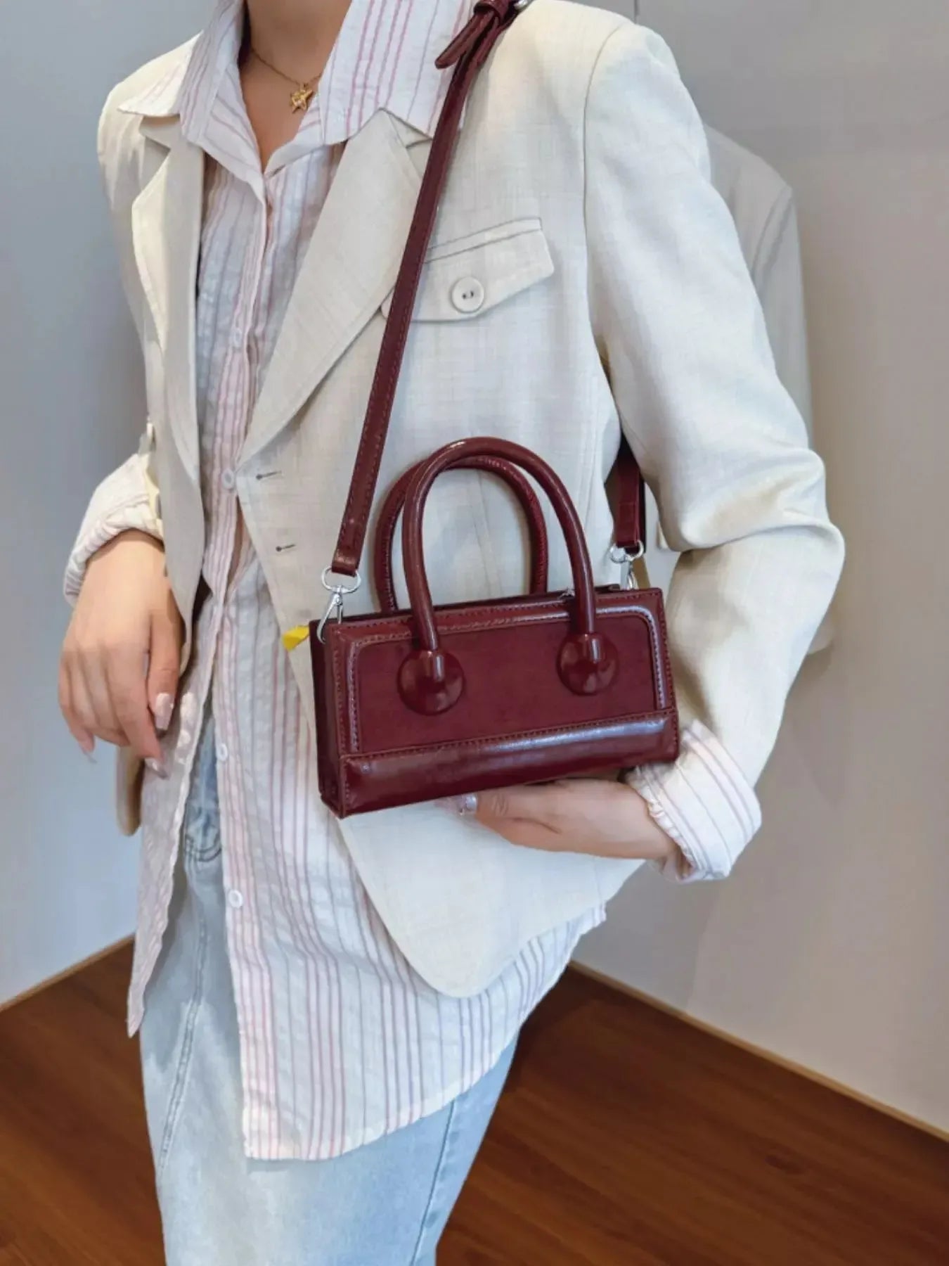 Top Handle Crossbody Bag - Plush Fashion Hub