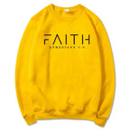 Trendy Faith Bible Verse Christian crewneck sweatshirt by Plush Fashion Hub featuring religious design and comfortable casual style.