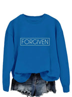 Women’s loose long sleeve cotton sweatshirt by Plush Fashion Hub, relaxed fit trendy pullover for casual wear.
