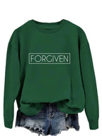 Plush Fashion Hub women's loose long sleeve cotton sweatshirt, relaxed pullover with trendy design and comfortable fit.