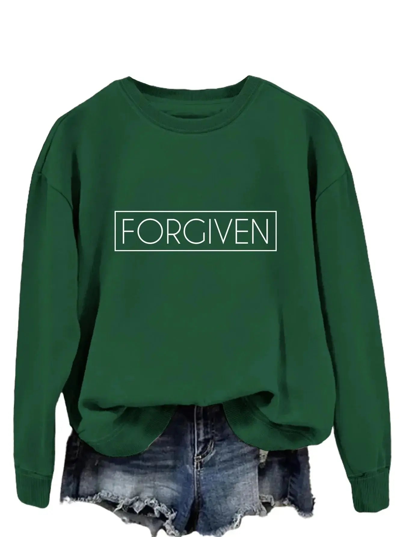 Plush Fashion Hub women's loose long sleeve cotton sweatshirt, relaxed pullover with trendy design and comfortable fit.