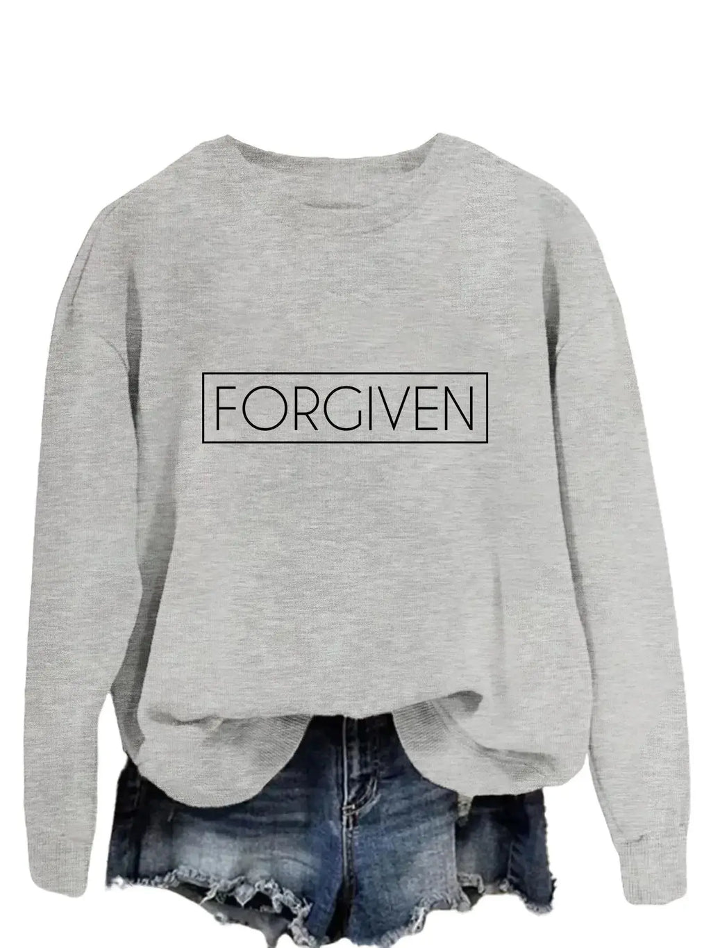 Women’s loose long sleeve cotton sweatshirt by Plush Fashion Hub, relaxed fit, trendy casual pullover for everyday wear.