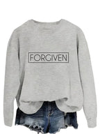 Women’s loose long sleeve cotton sweatshirt by Plush Fashion Hub, relaxed fit, trendy casual pullover for everyday wear.