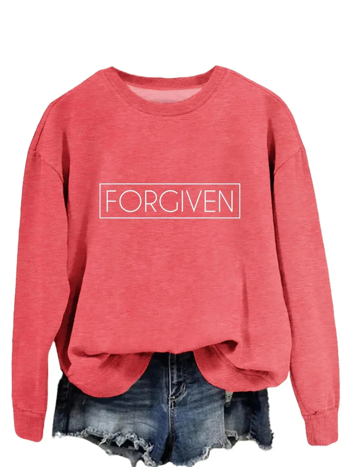 Women's loose long sleeve cotton sweatshirt by Plush Fashion Hub, relaxed pullover sweater with trendy, comfortable fit.