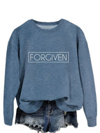 Women's loose long sleeve cotton sweatshirt by Plush Fashion Hub, relaxed fit, trendy pullover for casual wear.