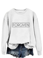 Women's loose long sleeve cotton sweatshirt by Plush Fashion Hub, relaxed fit pullover in trendy casual style.