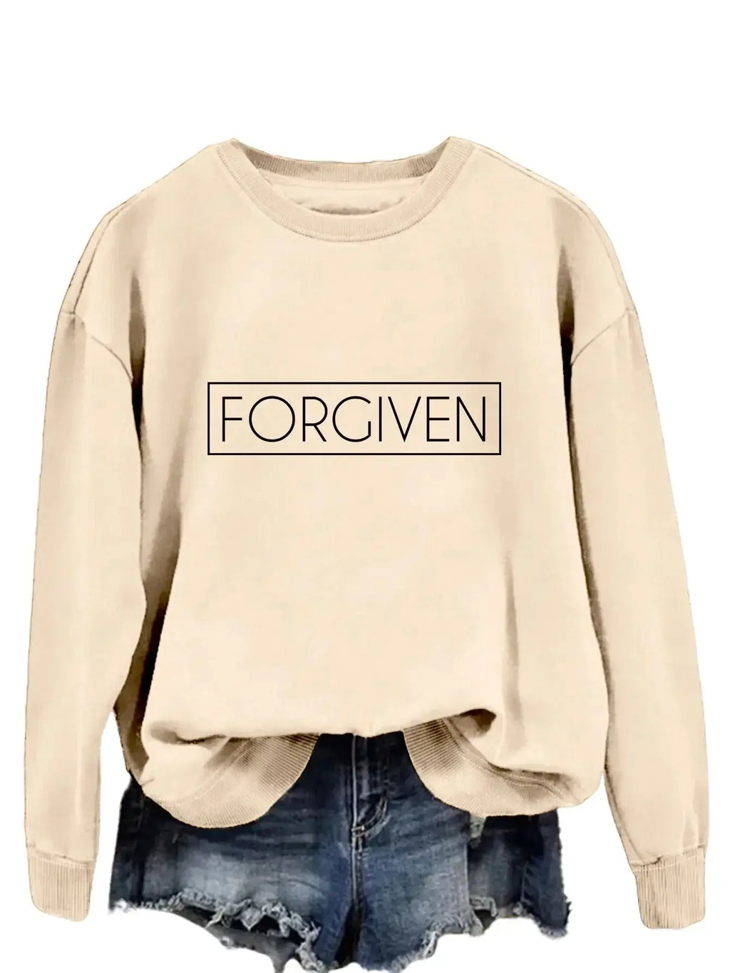 Women's loose long sleeve cotton sweatshirt by Plush Fashion Hub, relaxed fit trendy pullover with casual style.