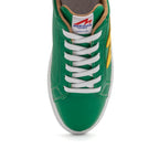 BLKSWN Footwear 601 two-tone lowtop sneakers in green and yellow with a stylish two-tone design and casual athletic style.
