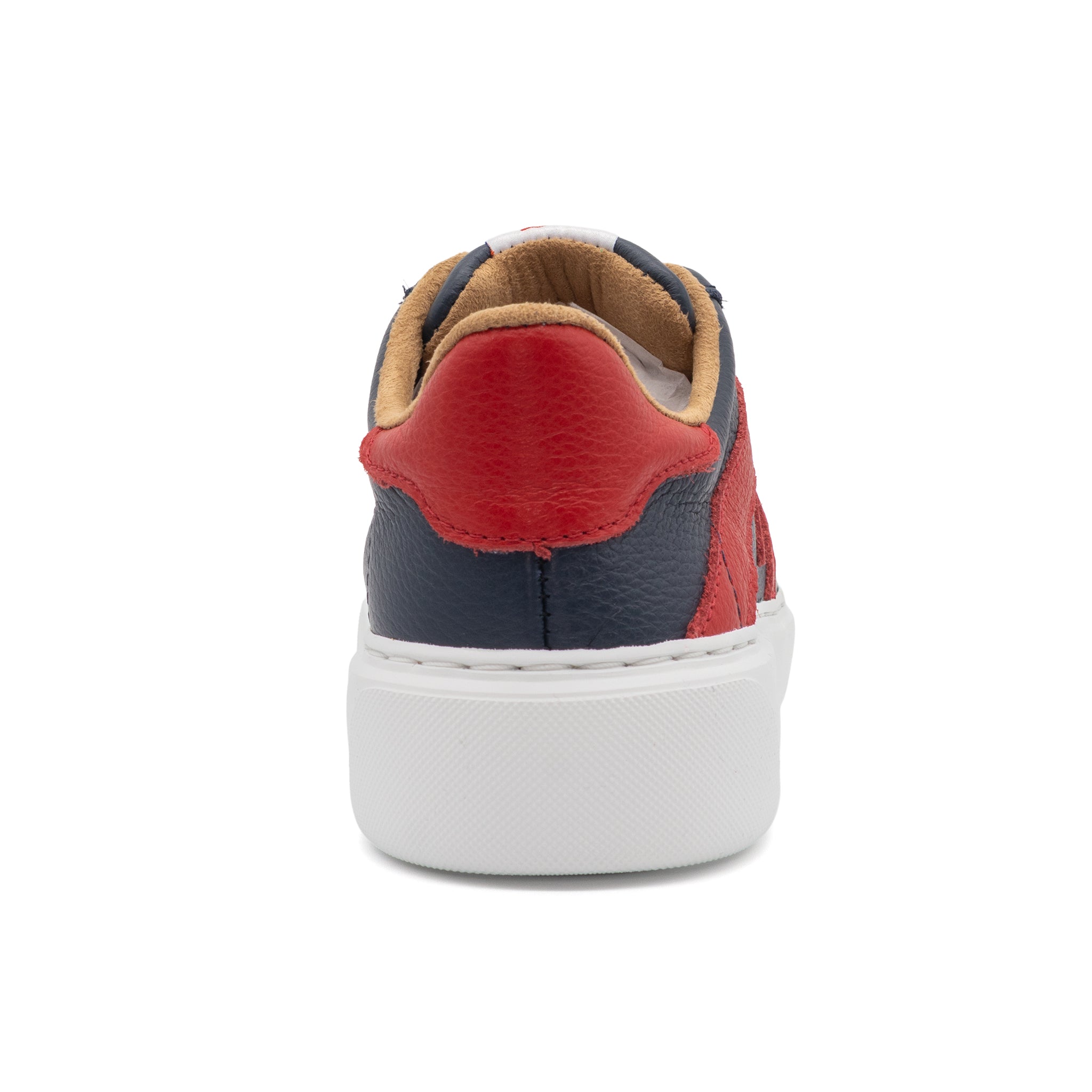 BLKSWN Footwear 601 Two-Tone lowtop sneakers in navy and red berry, showing the back view with stylish two-tone design.