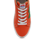 BLKSWN Footwear 601 Two-Tone lowtop sneakers in orange and green with a stylish two-tone design.