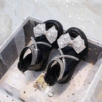 Girls' summer sandals with rhinestones by Trendy Attic Store01, featuring open-toe design and decorative rhinestone embellishments.