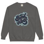 Unisex garment-dyed fleece sweatshirt by Plush Fashion Hub with soft vintage wash and classic crewneck style.