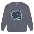 Unisex garment-dyed fleece sweatshirt by Plush Fashion Hub with soft vintage wash and crewneck design.