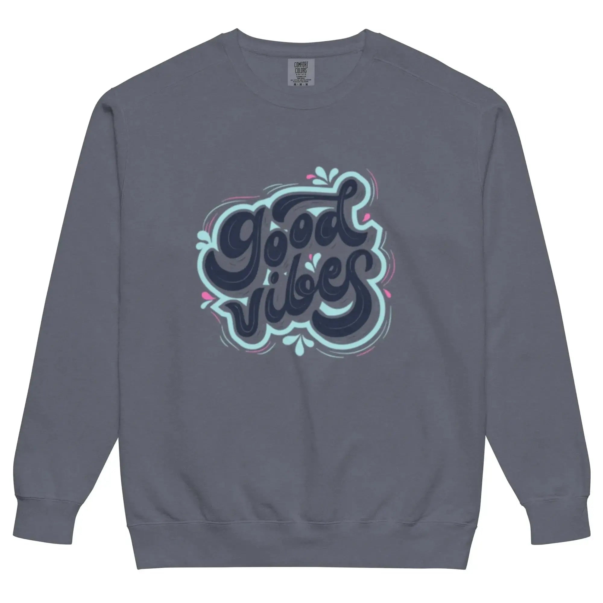 Unisex garment-dyed fleece sweatshirt by Plush Fashion Hub with soft vintage wash and crewneck design.