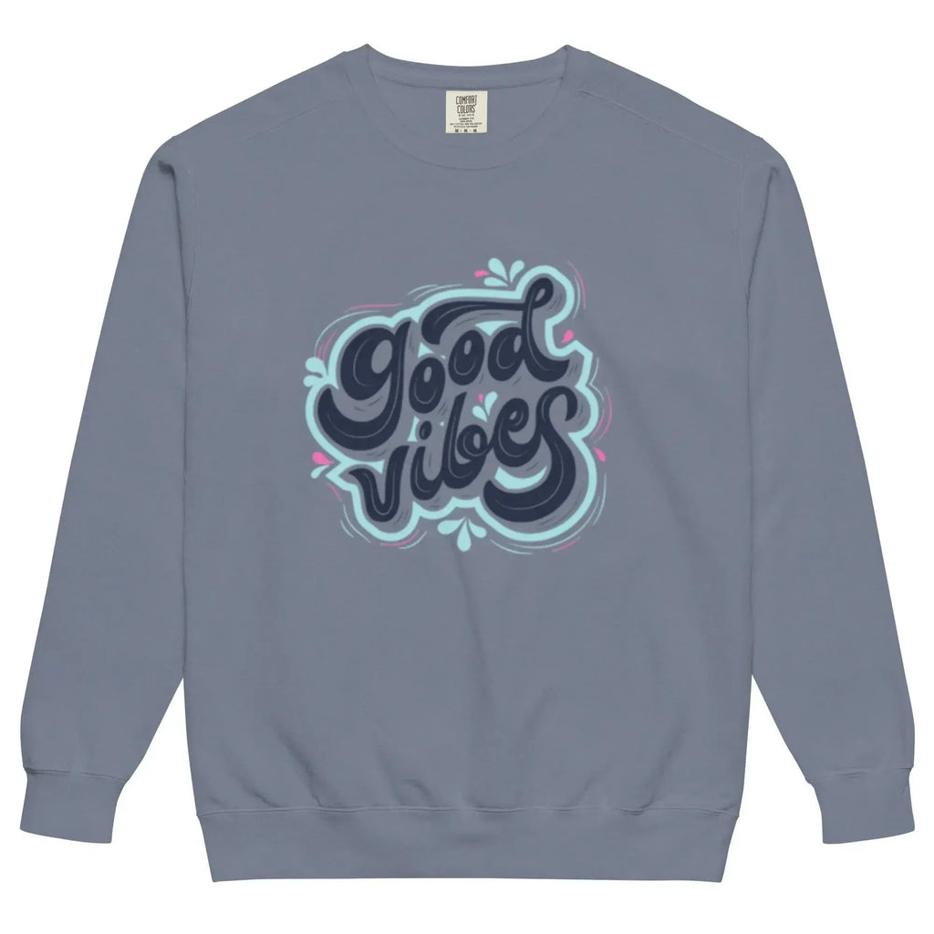 Unisex garment-dyed fleece sweatshirt by Plush Fashion Hub with soft vintage wash, crewneck, cozy and stylish casual wear.