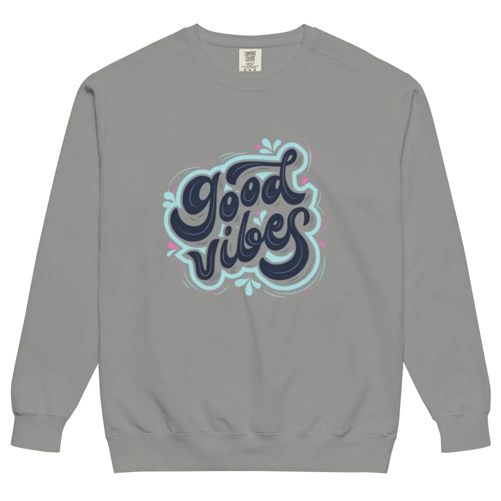 Unisex garment-dyed fleece sweatshirt by Plush Fashion Hub with soft vintage wash and crewneck design.