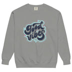 Unisex garment-dyed fleece sweatshirt by Plush Fashion Hub with soft vintage wash and crewneck design.