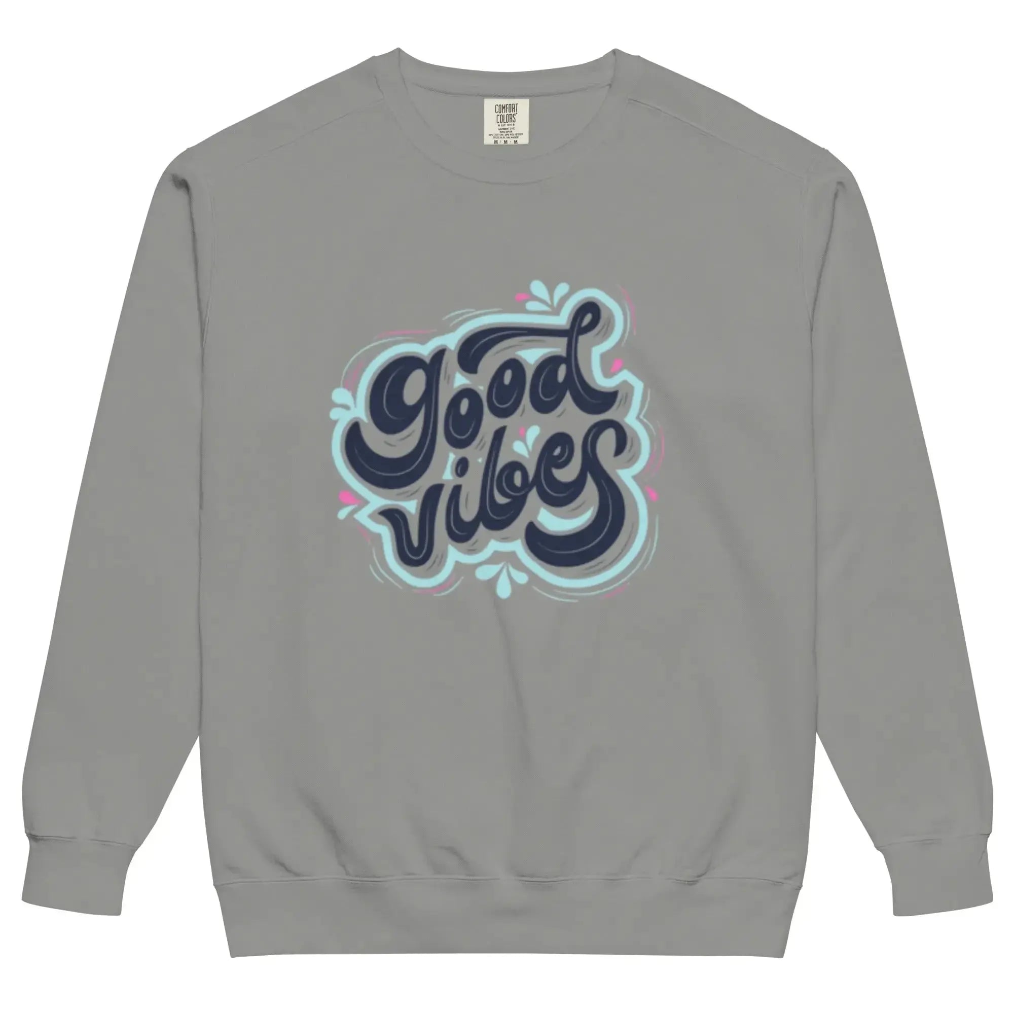 Unisex garment-dyed fleece sweatshirt by Plush Fashion Hub with soft vintage wash and crewneck design.