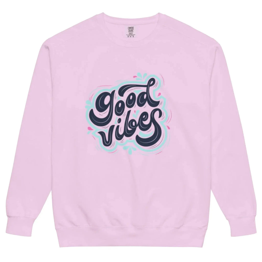 Unisex garment-dyed fleece sweatshirt by Plush Fashion Hub with soft vintage wash and classic crewneck style.