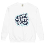 Unisex garment-dyed fleece sweatshirt by Plush Fashion Hub featuring a soft vintage wash and classic crewneck style.