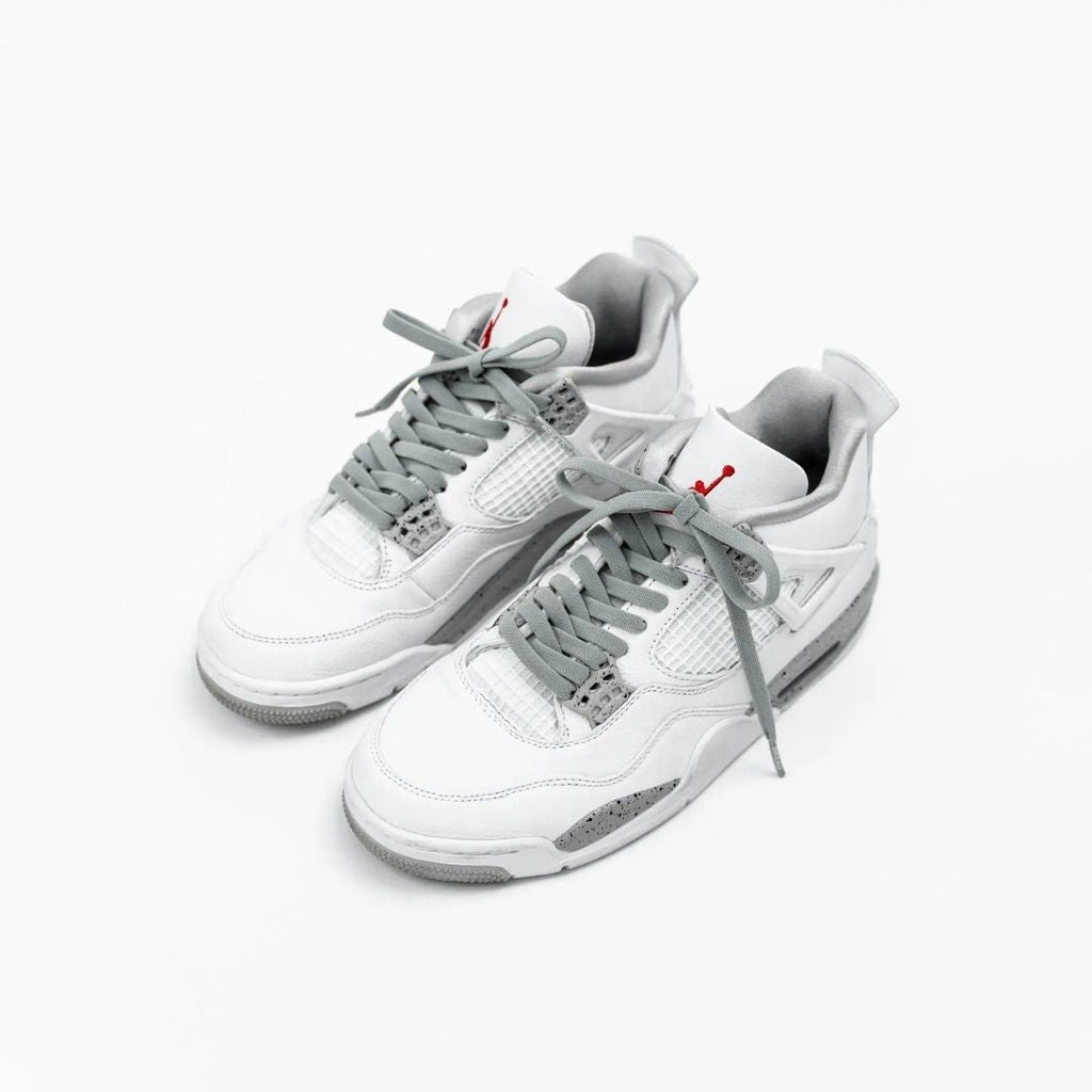 Gray elastic shoelaces from Plush Fashion Hub, designed for easy slip-on use and secure fit on various shoes.