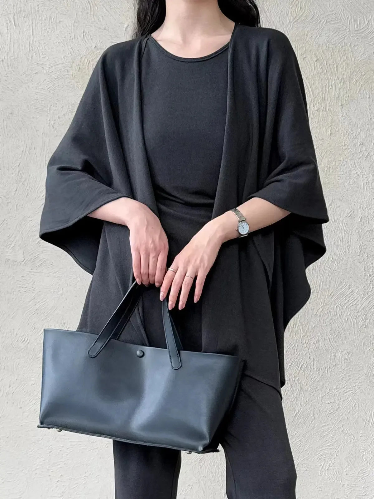 Urban Cape Shawl +Camisole + High Waist Flared Pants 3-Pieces Suit - Plush Fashion Hub