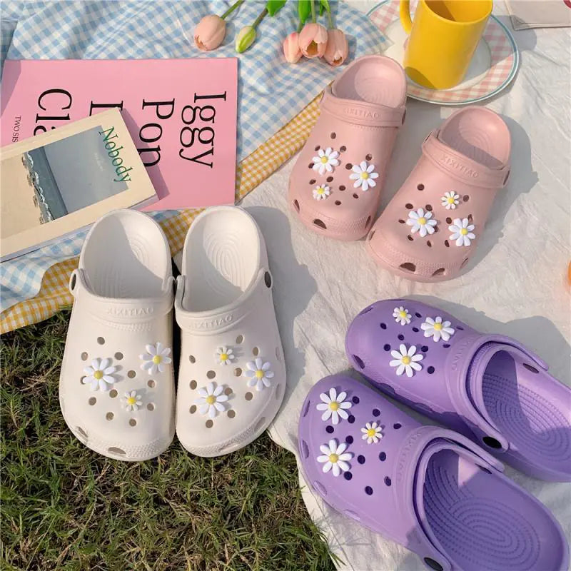 Women’s summer hole sandals by Plush Fashion Hub featuring open-toe design and casual slip-on style for comfortable warm weather wear.
