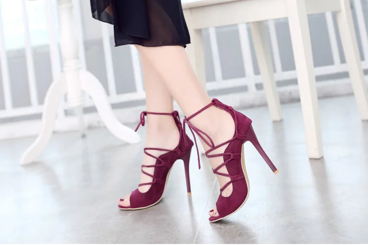 Roman high heel peep toe sandals for women in beige with ankle straps, stylish and elegant footwear by Trendy Attic Store01.