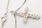 Vintage cubic zirconia cross pendant necklace in sterling silver, stylish jewelry piece from Plush Fashion Hub.