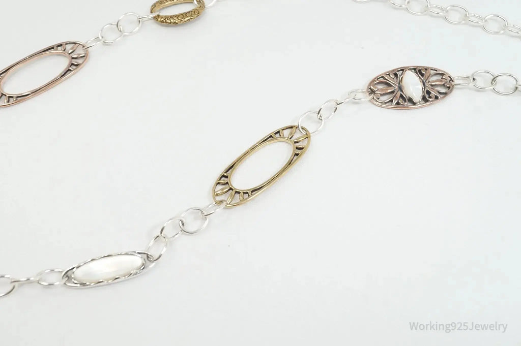 Vintage Carolyn Pollack Sterling Silver Necklace from the Relios Collection, featuring intricate design and craftsmanship.