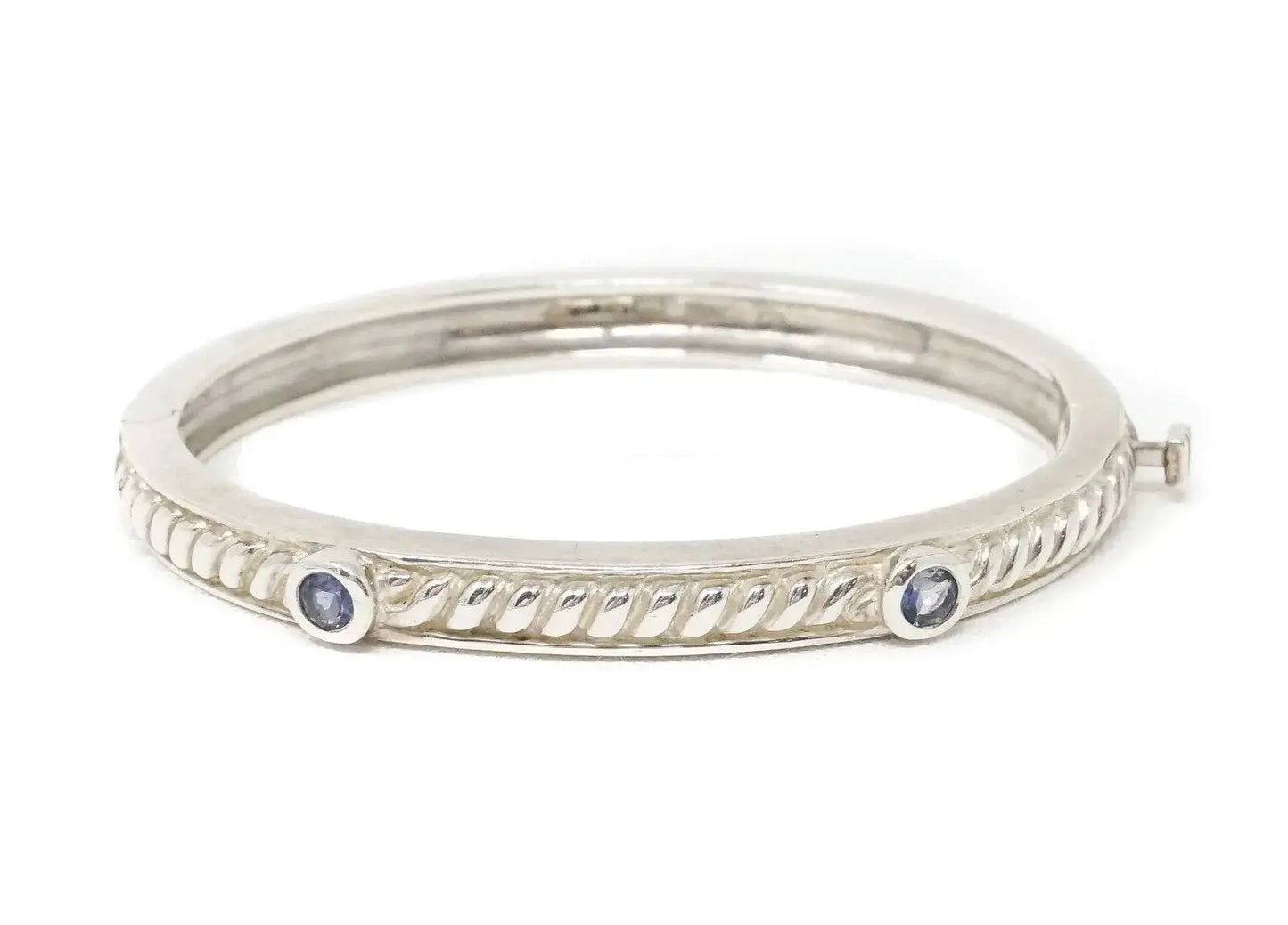 Vintage Designer Judith Ripka Amethyst Cable Sterling Silver Bracelet - Plush Fashion Hub