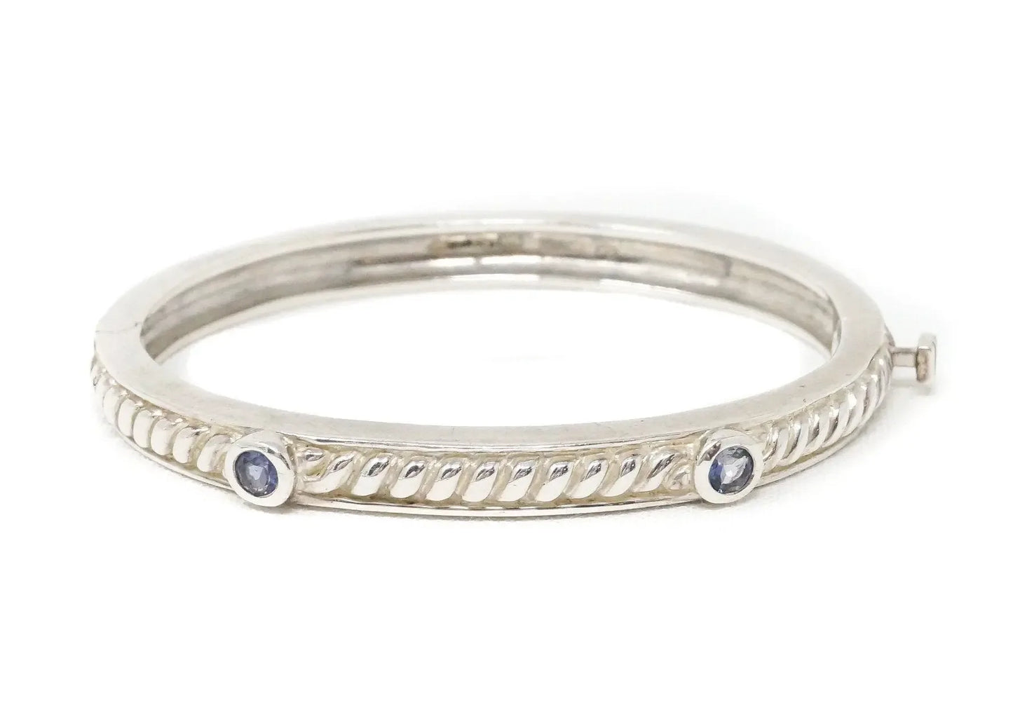 Vintage Designer Judith Ripka Amethyst Cable Sterling Silver Bracelet - Plush Fashion Hub