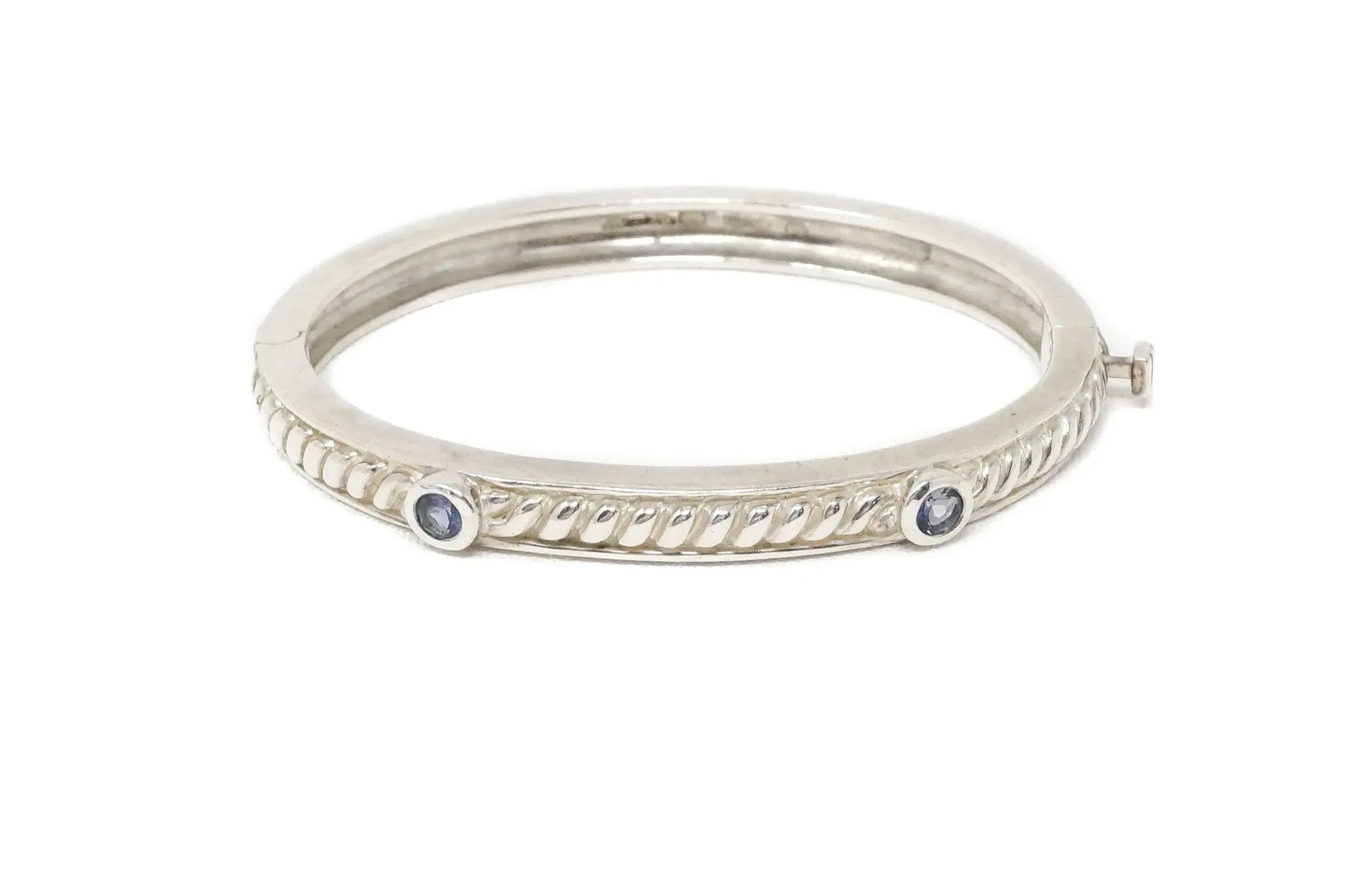 Vintage Designer Judith Ripka Amethyst Cable Sterling Silver Bracelet - Plush Fashion Hub