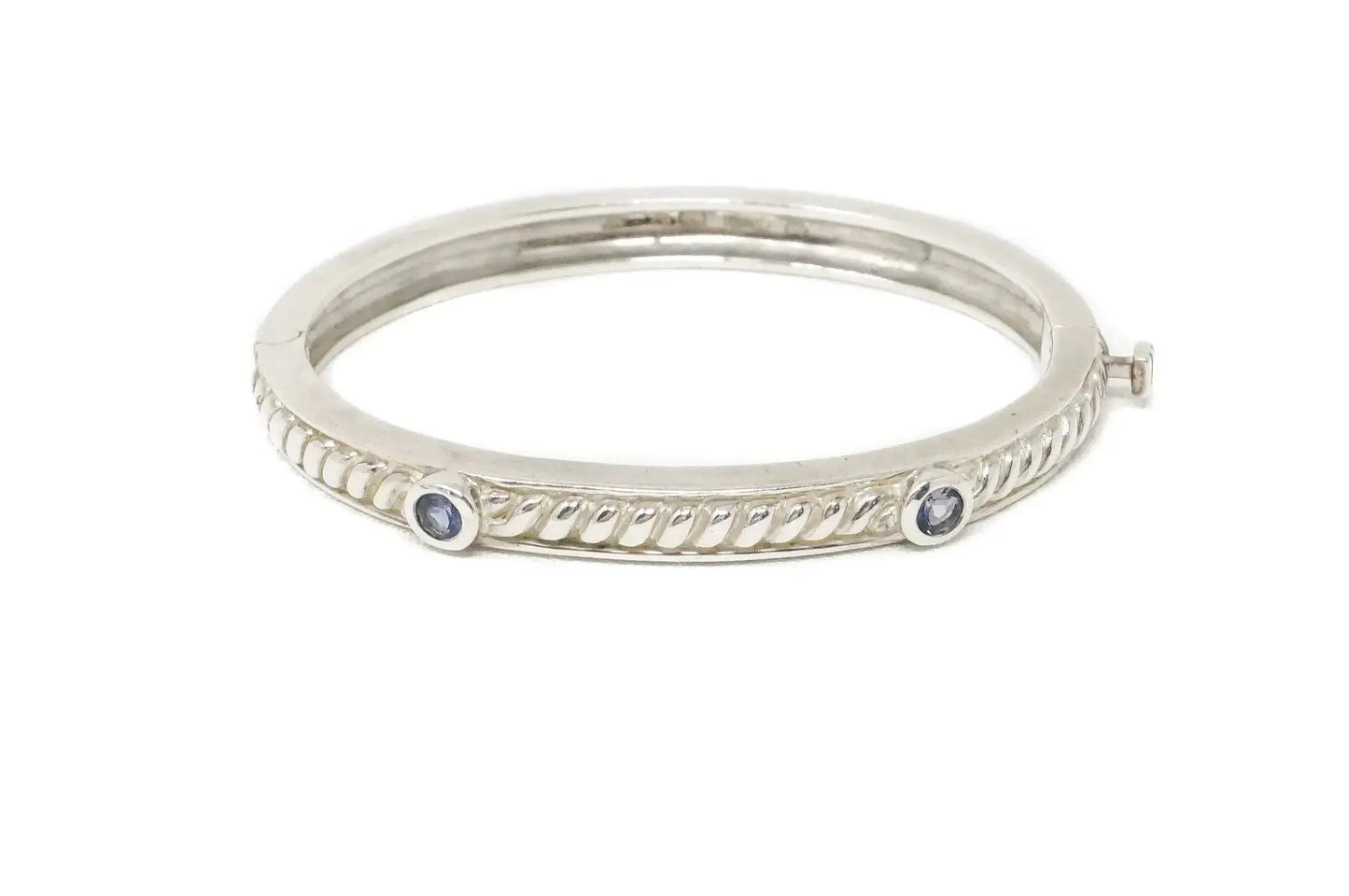 Vintage Designer Judith Ripka Amethyst Cable Sterling Silver Bracelet - Plush Fashion Hub