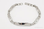 Vintage LaMode sterling silver ID bar bracelet featuring engraved name plate, stylish jewelry accessory from Plush Fashion Hub.