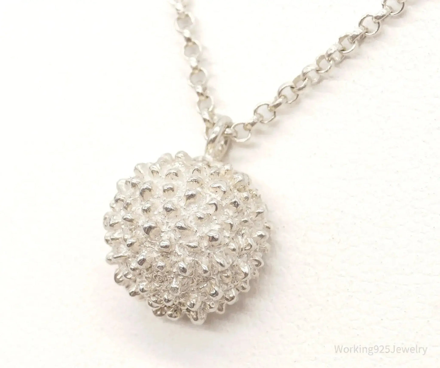 Vintage Designer ML Modernist Blue Topaz Quartz Sterling Silver Chain Necklace - Plush Fashion Hub