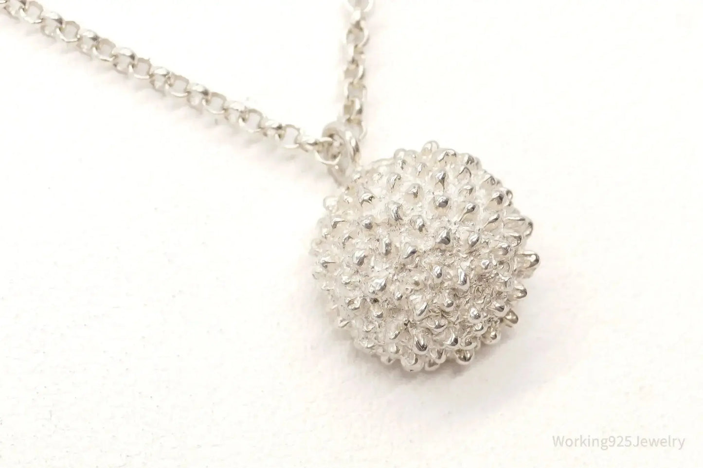 Vintage Designer ML Modernist Blue Topaz Quartz Sterling Silver Chain Necklace - Plush Fashion Hub