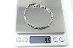 Vintage Diamonds Linked Hearts Sterling Silver Bracelet - Plush Fashion Hub