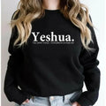 Vintage Yeshua Christian faith sweatshirt by Plush Fashion Hub, retro religious apparel with a classic religious design.