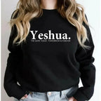 Vintage Yeshua Christian faith sweatshirt by Plush Fashion Hub, retro religious apparel with a classic religious design.