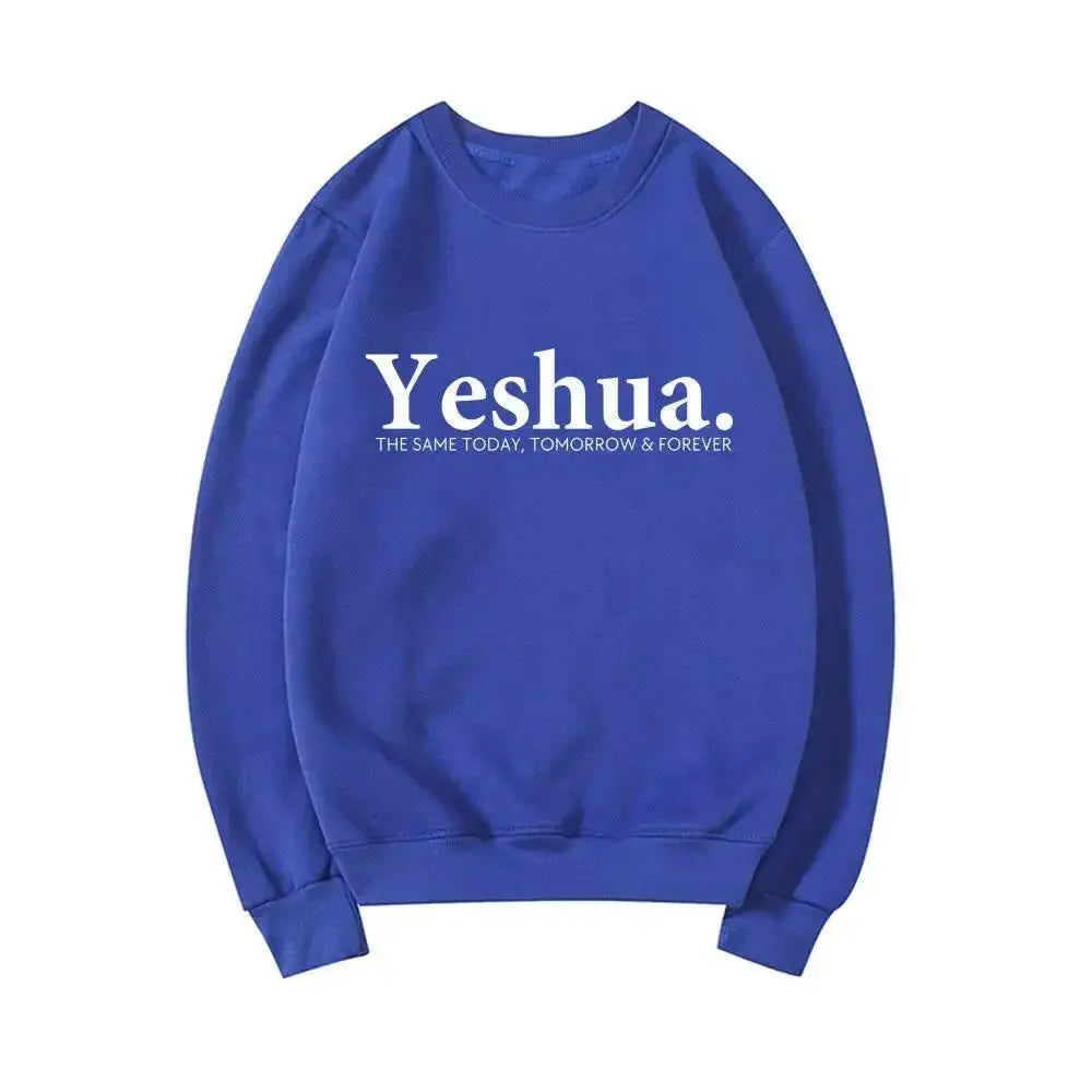 Vintage Yeshua Christian faith sweatshirt by Plush Fashion Hub, featuring retro religious design and comfortable fit.