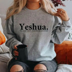 Vintage Yeshua Christian faith sweatshirt by Plush Fashion Hub featuring religious graphic on comfortable casual apparel.