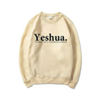 Vintage Yeshua Christian faith sweatshirt by Plush Fashion Hub, retro religious apparel with faith-themed design.